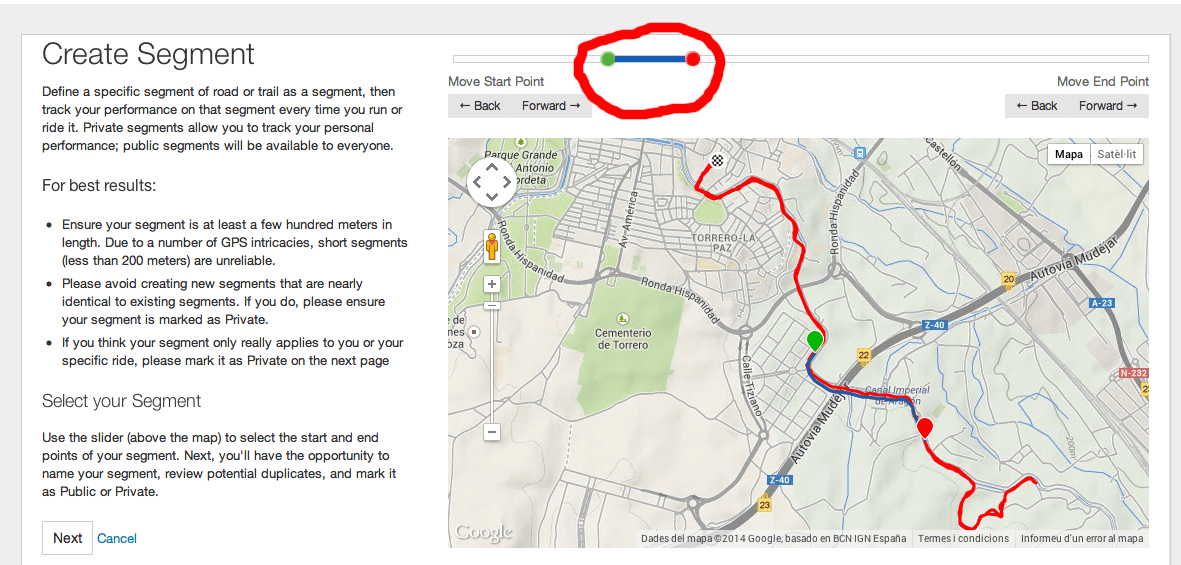 como crear segmentos en strava