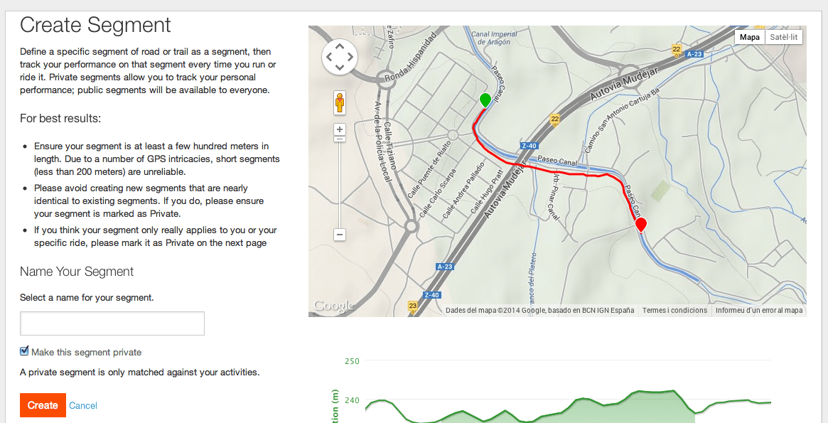 como crear segmentos en strava